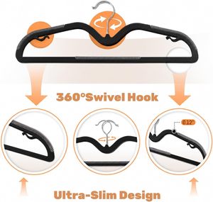 Plastic Hangers with Non-Slip Pads <b>Short</b> Neck Heavy Duty Clothes Hanger Organizer for <b>Wardrobe</b> Space saving - Product Image 5