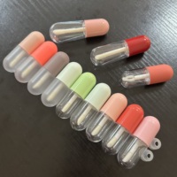 ISMAN Tube de brillant à lèvres mini capsule 3ml, en plastique PP transparent givré rose, vide, en forme de pilule, pour gloss, vente en gros, qualité professionnelle supérieure