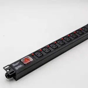 PDU Power Socket with Switch, 6 FT SJT 3/C 14AWG Power Cord, 15A 125V 1875W