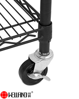 Étagère de rangement robuste à 5 niveaux en acier époxy noir pour garage, atelier, entrepôt, étagère d'angle en fil métallique