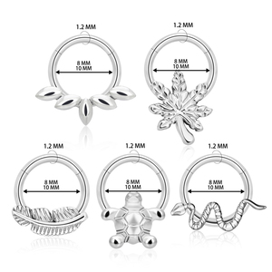 ห่วง G23 F136ไทเทเนียมใบเมเปิ้ลและขนนกรูป<span class=keywords><strong>งู</strong></span>สำหรับประดับห่วง<span class=keywords><strong>จมูก</strong></span>กระดูกอ่อนเจาะสำหรับผู้หญิง - Product Image 3