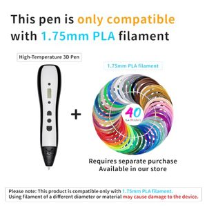 Stylo d'impression 3D PLA haute température 1,75 mm à écran LCD effaçable, idéal pour enfants et adultes, jouet créatif éducatif, certifié CE FCC KC - Vente Flash - Product Image 5
