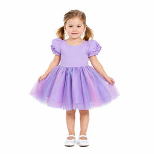 Abiti da Principessa di Alta Qualità <span class=keywords><strong>per</strong></span> <span class=keywords><strong>Bambine</strong></span>, Vestito in Tulle Sfumato Viola con Elastico Posteriore, <span class=keywords><strong>Abbigliamento</strong></span> <span class=keywords><strong>per</strong></span> <span class=keywords><strong>Bambine</strong></span> <span class=keywords><strong>per</strong></span> Feste di Compleanno - Product Image 4