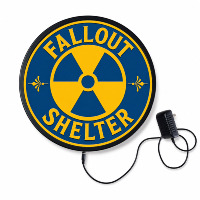 Panneau Métallique LED Vintage Fallout Shelter, Décoration Murale Rétro Atomique Nucléaire pour Man Cave, Garage, Salles de Jeux, Bureau, Art Mural pour la Maison