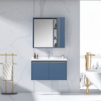 Meuble-lavabo mural minimaliste moderne, meuble-lavabo design pour salle de bain, meuble-lavabo avec miroir, meuble-lavabo d'angle pour salle de bain