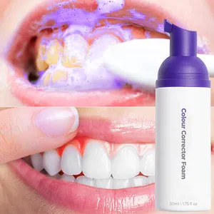 Espuma púrpura para blanquear los dientes, pasta de dientes V34, eliminación de manchas