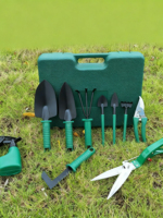 Juego de Herramientas de Jardinería de Plástico de Diez Piezas HYTD OEM Nuevo en Existencia con Pala, Rastrillo, Azada, Tijeras, Regadera - Herramientas de Jardín Multiusos