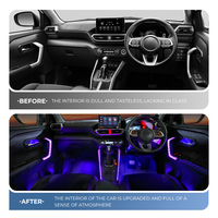 Système d'éclairage d'ambiance pour voiture Raize, modes de couleur dynamiques, options de fonctionnalités avec capteur musical pour les distributeurs
