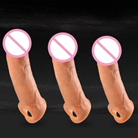 Manchons de pénis en silicone liquide creux, souples, étanches, portables, pour l'agrandissement et l'amélioration de l'expérience sexuelle, sensation de toucher réel
