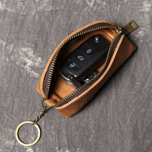 High Quality Full Grain Cowhide Genuine Leather Coin Purse Waterproof Multifunctional Clutch Storage Cover Key <b>Pouch</b> - Product Image 5