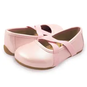 Livie and Luca High Quality super soft pink mary jane barefoot flat breathable leather princess dress casual cute print slipper