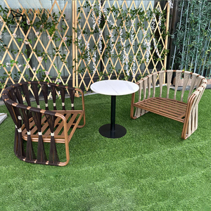 Set Divano e Sedie <span class=keywords><strong>da</strong></span> <span class=keywords><strong>Giardino</strong></span> <span class=keywords><strong>in</strong></span> Alluminio e <span class=keywords><strong>Legno</strong></span> per Esterni, Resistente a Tutte le Condizioni Atmosferiche, per Cortile e Terrazza - Product Image 4