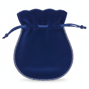 Sac en forme d'amphore double en velours bleu, satin, daim gaufré, recyclable, pour bougies, bijoux, bonbons, cadeaux, jouets imprimés, téléphones - Product Image 2