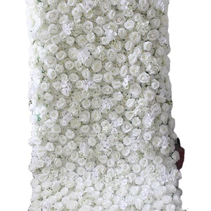 SPR Factory Supply Backdrop Baby White Can Roll up Artificial <strong>Flowers</strong> <strong>Wall</strong> Wedding <strong>Decor</strong> - Product Image 1