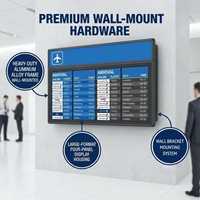 Terminal FIDS Profesional OEM Personalizado para Montaje en Pared, Sistema de Pantalla LCD Integrado 4K con CMS para Información de Vuelos en Aeropuertos y Metro