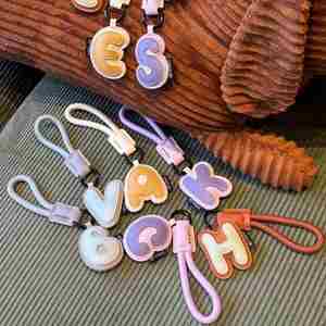 Promotion Customizable English Letters DIY <b>Personalized</b> Laser Printed Durable Exquisite PU Modern Style Minimalist Bag Pendant - Product Image 5
