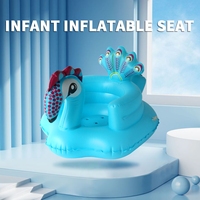 Chaise gonflable pour bébé en forme de paon de dessin animé, siège d'apprentissage pour nourrisson, siège de bain souple pour tout-petit, chaise de sol avec dossier en PVC