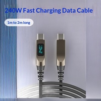 Câble de données numérique en nylon de haute qualité 2m 240W avec affichage numérique pour iPhone 17, charge rapide pour téléphone portable, chargeur USB Type-C
