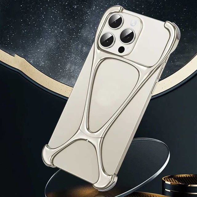 Aluminum Metal Frameless Bumper Case for iPhone 16 Pro Max 15 14 13 15Pro 14Pro Heat Dissipation Shockproof Thin Frame Cover