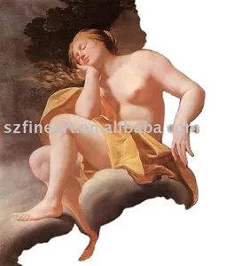 Famous handmade Classical People with Sexy Nude Body oil Painting of Sleeping Venus by Simon Vouet