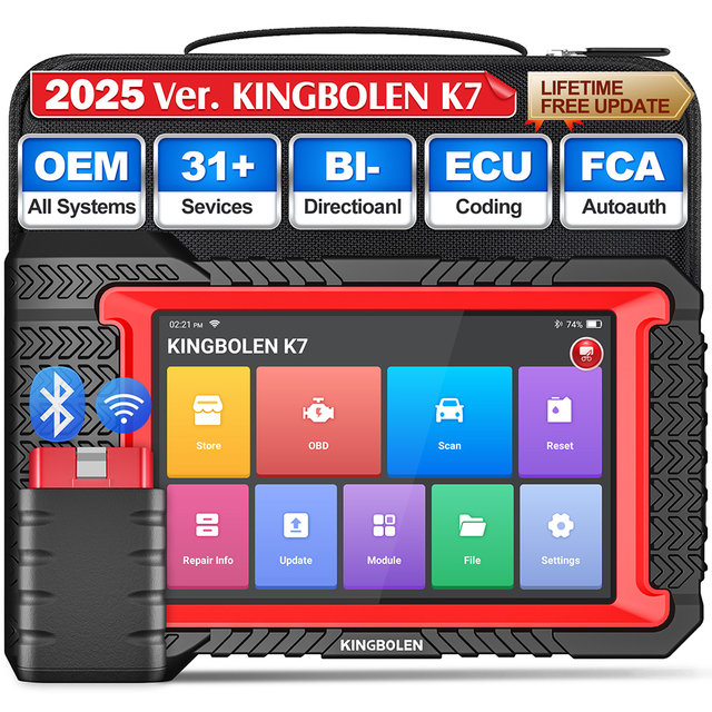 Hot Kingbolen K7 12V Vehicles Diagnostic Tools 31 Resets Auto OBD2 Scanner Diagnostic Machine for All Cars Lifetime Free Update