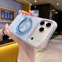 Coque de protection anti-chute en TPU plaqué or coloré à bords arrondis avec support rotatif à 360° pour iPhone 17 Pro Max