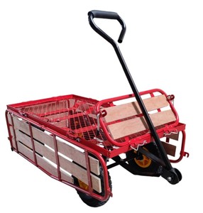 Tc1802ガーデンカートユーティリティワゴントロリーハンドトラックカート木製手すり付き - Product Image 2