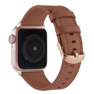 Correa de reloj Win-Win de cuero genuino para <span class=keywords><strong>Apple</strong></span> <span class=keywords><strong>Watch</strong></span>, correa de piel de vaca con textura de lichi, suave y transpirable - Product Image 6