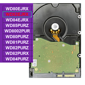 WD82EJRX HDD Pemantauan Ungu 8TB SATA 6Gb/s 7200RPM 256MB Cache 3.5Inch AllFrame untuk Sistem Kamera Keamanan NVR DVR 24/7 64 HD - Product Image 1