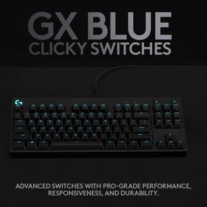 Clavier de jeu mécanique Logitech G PRO TKL, interrupteurs de touches bleus <span class=keywords><strong>GX</strong></span>, LIGHTSYNC RGB, portable, sans clavier numérique, détachable, micro - Product Image 3