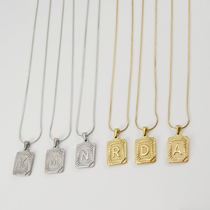 ZOGXIN Gold Plated Letter M Pendant Necklace Snake Chain Men Women Fashion Jewelry Gift - Product Image 2