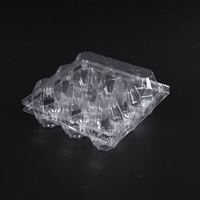 Vente en gros de contenants d'emballage pour œufs jetables en PET avec impression personnalisée, plateau en plastique transparent avec couvercle, boîte à 9 trous, fournisseur