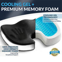 Coussins de siège de bureau et de voiture confortables et portables Gel orthopédique antidérapant et mousse à mémoire de forme pour refroidir les oreillers lombaires