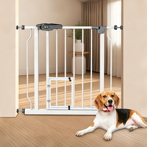 Barrière <span class=keywords><strong>de</strong></span> Sécurité pour Animaux à Fixation par Pression avec Porte d'Accès Battante Intégrée, Sans Perçage, Barres Verticales Denses, Largeur Réglable, pour Chiens et Chats - Product Image 3