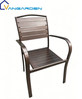 Ensemble table et chaises de jardin en pierre frittée, moderne, luxueux, durable, résistant aux intempéries et aux UV, empilable, en aluminium