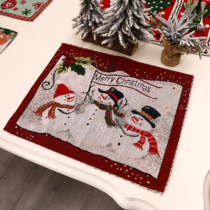 Set de table carré en coton tissé imprimé personnalisé pour Noël, 33x47cm, marque <span class=keywords><strong>ROYA</strong></span>, pour la maison, les restaurants, les bars, les hôtels - Product Image 5