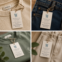 Étiquettes suspendues personnalisées en papier kraft vintage avec cordon en jute, étiquettes rétro pour vêtements et coussins décoratifs