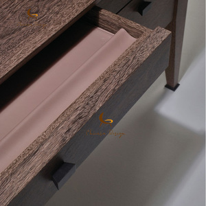 Home Modern Design Wooden Office Table Computer Nordic Drawers Locker Writing <b>Study</b> Walnut Executive <b>Desk</b> Furniture - Product Image 2