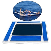 Plateforme flottante gonflable populaire avec bar, quai flottant gonflable, pub flottant aquatique avec tente pour adultes