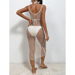 Mode Strickkleid Sheer Mesh Rock Sexy Crochet <span class=keywords><strong>Bikini</strong></span> Swim Beach Vertuschen für Frauen Pool Bademode Lange Kleider - Product Image 5