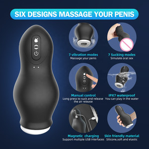 自動男性オナニーカップ7振動と7つの吸引モード、リアルな口腔防水男性ペニストレーナー男性用 - Product Image 5