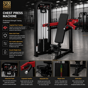 Máquina de Press de Hombros Sentado con Selector de Peso ZY Comercial, Prensa Superior Profesional para Entrenamiento de Fuerza en Gimnasio - Product Image 5