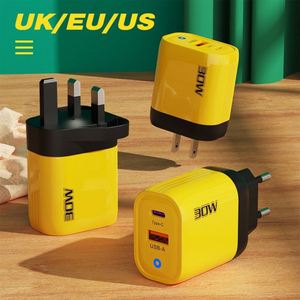 30W <b>Type</b>-<b>C</b>+<b>USB</b> Dual Port LED Light Full Protocol Fast Charging <b>Adapter</b> Quick <b>Usb</b> Wall Charger for Iphone Samsung Xiaomi - Product Image 4