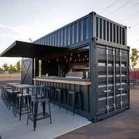 Kiosque-bar étanche modulaire préfabriqué en conteneur maritime de 20 pieds pour parc, centre commercial, restaurant