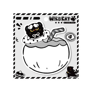 Black Cat Shaped <b>Sticky</b> <b>Notes</b> Cute Irregular Adhesive Notepad Cartoon Memo Stickers For Student Office Message - Product Image 1