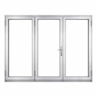 Ventana Plegable Moderna de Aluminio, Ventilación Tropical, Tipo Acordeón Horizontal, para Cocina, con Recubrimiento en Polvo