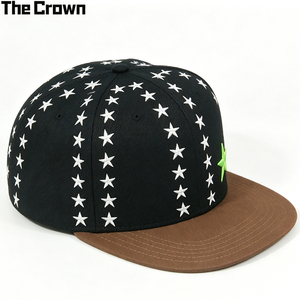 Custom Logo 6 Panel Two Tone <b>Flat</b> Brim Cap Wholesale Bulk Star Embroidery Single Row Snapback <b>Hat</b> Manufacturer - Product Image 3