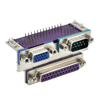 Connecteur D-Sub industriel à 90 degrés, broche mâle incurvée, port série RS232, DR9T, 9 contacts en cuivre, noir, pour équipement industriel