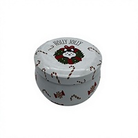 Ensemble cadeau de bougies parfumées de Noël de la marque Hongli, contenants ronds en étain, bougies en cire de soja, combustion longue durée, modèle HL-0009, Chine, Zhejiang