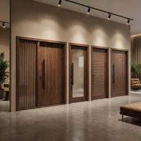 Porte d'entrée en bois massif de haute qualité, à âme multicouche, isolation acoustique supérieure, personnalisable, coupe-vent, durable, pour villa